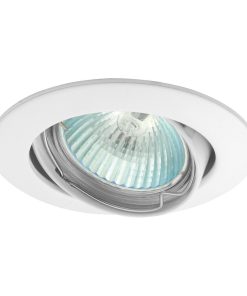 SET Einbaustrahler, Einbauspot, Einbaurahmen Aluminiumlegierung weiß, schwenkbar, rund BØ75mm + LED Leuchtmittel & GU10 Sockel wählbar