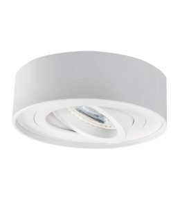 SET Einbaustrahler, Einbauspot, Einbaurahmen Aluminiumlegierung weiss, schwenkbar, rund BØ85mm + LED Leuchtmittel wählbar